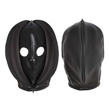 Load image into Gallery viewer, LANWAN PU Leather Headgear Mask Hood Black Breathable Mask Enclosed Double Layer Hood Mask for Men Women Cosplay (Double Layer Mask Hood)
