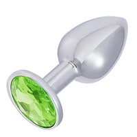 Small Anal Plug, Anal Toy Plug Beginner, Personal Sex Massager, Stainless Steel Butt Plug for Women Men Couples Lover, LightGreen