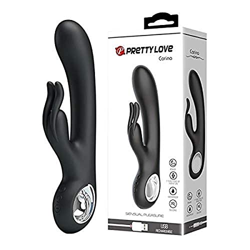 Pretty Love Carina 7 Function Rabbit Syle Vibrator - Black