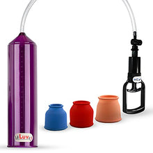 Load image into Gallery viewer, LeLuv Vacuum Pump Easyop Purple 2.25 Inch x 9 Inch Cylinder Clear Hose Tgrip Handle Clear Kink-Resistant Hose Bundle with 3 Sizes of Sleeve
