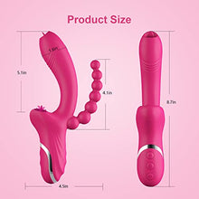 Load image into Gallery viewer, Clitoral Pulsating G Spot Rabbit Vibrator Lick Stimulator Anal Clit Massager with 10 Pulsation Patterns 10 Licking Vibrating Mod Pink 8.7x4.5x1.6in
