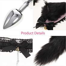 Load image into Gallery viewer, Sosoport Faux Rabbit Fur Tail Toy Plug Stainless Steel for Cosplay Party Night Costume for Women Men
