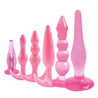 Butt Plug Trainer Kit 6pcs Silicone Expanding Anal Plug for Men Women Couples Adult Anal Sex Toys-Pink