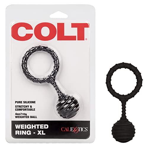 Colt Weighted Ring - Pleasure Weight Adult Sex Toy - Enhancement Penis Ring Combination - Adult Prostate Stimulating Sex Toys for Men and Couples  X Large - Black