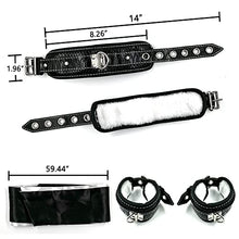 Load image into Gallery viewer, Bondage Restraints Sex Handcuffs Silky Blindfold BDSM Sex Toys Wrist Ancle Cuffs Kits for Adult Couples Leather Adjustable
