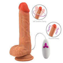 Load image into Gallery viewer, Clitoralis Stimulator for Women Thrusting G Spot Skin Telescopic Penis Swing Realistic Liquid Silicone Automatic Stimulation Dildo Lifelike Vibrating Rabbit Gift Silent Vibrator
