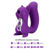 Load image into Gallery viewer, Soft Silicone Squirrel Sex Sucker 10 Frequency for Women Sex, Wiggling Wearable G Spot Vibrator Dildo Adult Sex Toy, Waterproof, Rechargeable Toy for Women and Couples (Purple)
