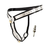 LESOYA Male Adjustable Stainless Steel Chastity Belt Device Chastity Cage Penis Lock Pants BDSM Bondage Briefs with Metal Plug