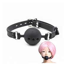 Load image into Gallery viewer, COVETHHQ 3 Sizes Soft Safety Silicone Open Mouth Gag Ball BDSM Bondage Slave Ball Erotic Sex Toys for Woman Couples Adult (Color : Black L)
