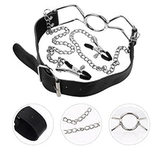 Load image into Gallery viewer, SOIMISS 1pc Stainless Toys Playing Toy Couple Sm Role Play on Neckband Leash Rings Gothic Plug Lovers Sexual Steel BDSM Clamp Opener Adults Breast Leather Metal Piercing
