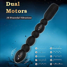 Load image into Gallery viewer, Anal Beads Anal Toys, Vibrating Anal Bead Plug Silicone Adult Sex Toys Prostate Massager Anal Butt Plug G-spot Stimulator Anal Toys with 10 Vibration Modes for Men Women and Couples(Black)
