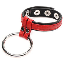 Load image into Gallery viewer, Strict Leather Leather and Steel Cock and Ball Ring - Red
