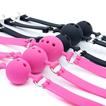 Load image into Gallery viewer, YIXISM S/M Large Size Full Silicone Ball Gag for Women Adult Game Head Harness Mouth Gagged Bondage Restraints Sex Products Sex Toy (Color : Black L)
