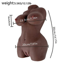 Load image into Gallery viewer, Sex Doll for Men Masturbation Sex Torso with Realistic Big Boobs Butt Pussy Ass Male Sex Toys Sexy Female Adult Doll Sex with Vaginal Anal Breast Sex Toy for Men (Black)
