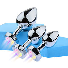 Load image into Gallery viewer, GMGJQR Light Up Butt Plug Stainless Steel Anal Trainer Toys-L
