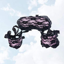 Load image into Gallery viewer, HEALLILY Women Lingerie Lace Blindfold Eye Mask Role Play Handcuff Costume Parties Pink
