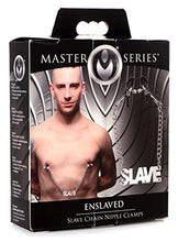 Load image into Gallery viewer, Master Series Enslaved Chain Adjustable Nipple Clamps Heavy Duty with Rubber Coated Tips for Men Women &amp; Couples, BDSM Bondage Restraint &amp; Sex Accessories, Non-Piercing Nipple Clamps Kit,Metal
