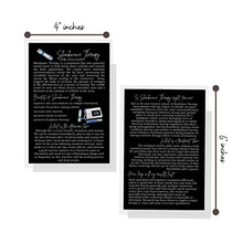 Load image into Gallery viewer, Shockwave Therapy for Cellulite Information Card | 30 Pack | 4x6 inch Large Postcard Size | Cellulite Treatment Information | Black Card Design
