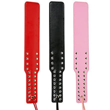 Load image into Gallery viewer, Leather Studded Spanking Bondage Paddle Black
