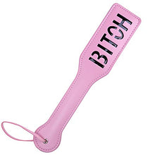 Load image into Gallery viewer, VENESUN Bitch Spanking Paddle for Adults, 12.8inch Faux Leather BDSM Paddle for Sex Play, Pink
