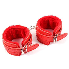 Load image into Gallery viewer, LoveSex Bondage Sturdy Heavy Duty Plush Leather Bracelet Wrist Belt Cuffs &amp; Clip Chain Sex Tools Bondage Foot-cuffs Pink
