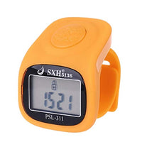 MING-BIN Finger Counter 6 Digital Finger Tally Counter 8 Channels with LED Backlight Time Chanting Prayer Silicone Ring Electronic Hand Counter (Color : Orange)