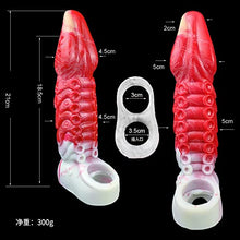 Load image into Gallery viewer, 8.27&quot; Octopus Men Penis Sleeves Animal Penis Extender Sleeves, Silicone Penis Enlarger Sleeves with Penis Ring, Realistic Hollow Dildo Sleeve Male Adult Sex Toys (Color B)
