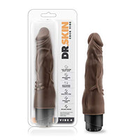 Blush Dr Skin Vibe 4 - Real Feel 8 Inch Realistic Vibrating Dildo - 1.5 Inch Width - IPX7 Waterproof - Soft Body Safe Material Multi Speed Bendable Vibrator - Sex Toy For Women Men Couples - Chocolate