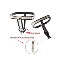 Load image into Gallery viewer, LESOYA Female Stainless Steel Adjustable Chastity Belt Device Lockable T-Type Bondage Restraint Briefs with Metal Plug
