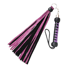 Load image into Gallery viewer, Genuine Suede Leather Flogger 25 Tails | Heavy Leather Revolving Swivel Whip
