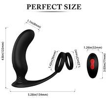 Load image into Gallery viewer, 3 in 1 Vibrating Prostate Massager Anal Vibrator - 9 Patterns Anal Plug with Cock Ring, Super Vibration G-spot Vibrator with Remote, Adult Sex Toys for Men, Women Pleasure
