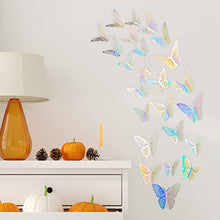 Load image into Gallery viewer, 48pcs Silver Butterfly Decorations - Silver Butterfly Wall Decals 3 Sizes Butterfly Stickers for Party Cake Decorations Girls Kids Baby Bedroom Bathroom Living Room Birthday (Silver)
