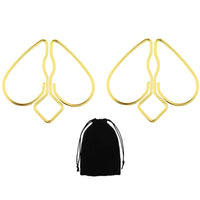 Heart-shaped Nipple Clamps with Chain, Adjustable Breast Clamps for Women Men Pleasure, Nipple Clamps Non Piercing Nipple Rings for Own Use or Flirting with Couple (Gold)