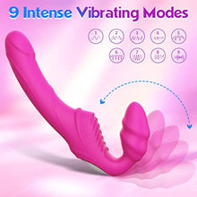 Load image into Gallery viewer, Vibrating Strapless Strap on Dildo Vibrator Sex Toys  Adorime Silicone Rechargeable Remote Control Female Clitoris Stimulate Adult Toy G-Spot Massager for Lesbian and Women
