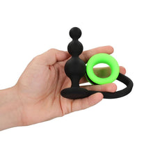 Load image into Gallery viewer, Shots Ouch Beads Butt Plug w/Cock Ring - Glow in The Dark
