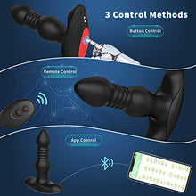 Load image into Gallery viewer, APP Control Prostate Massager Anal Vibrator with 9 Vibration Modes 3 Thrusting Speed, Adorime Butt Stimulator Plug for Male and Women Advanced Players Adult Sex Toy
