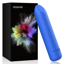 Load image into Gallery viewer, Small Bullet Vibrator for Women: Waterproof Mini Clit Vibrator with 10 Modes, Full Silicone Vibrating Finger Massager for G Spot Nipple, Female Rechargeable Lipstick Vibe Sex Toy (Sapphire)
