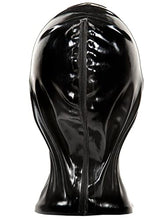 Load image into Gallery viewer, Halloween Black and Transparent Latex Hoods Rubber Mask Open Nostril Breath Control Club wear Cosplay Gatherings (M)
