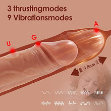 Load image into Gallery viewer, Thrusting Realistic Dildo Vibrator for Throat Trainer,Telescopic Heating Vibrating Dildo for G Spot Anal Play,Silicone Suction Cup Penis with 3 Thrusts &amp;9 Vibrations Sex Toy for Women and Couple
