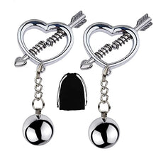 Load image into Gallery viewer, MONEYN Pair Stainless Steel Nipple Clamps, Adjustable with Weight Ball, Non-Piercing Rings, Breast Clips Jewelry for Women Men Pleasure Sex (A)
