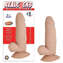 Load image into Gallery viewer, Adult Sex Toys Realcocks Dual Layered #1 5.5in Flesh
