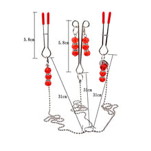 Load image into Gallery viewer, MONEYN Nipple Clamps with Metal Chain, Nipple Clips Clamps Adjustable Pressure Clamps, Non Piercing Nipple Rings Decorative Clip Set, Metal Stimulator Nipple Clips (A-1)
