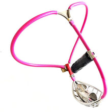 Load image into Gallery viewer, MMWMJWMB BDSM Shackles &amp; Handcuffs with Lock Stainless Steel Bondage Toys for Unisex - 5cm High Heavy Duty Fetish Harness Restraint Kit-waist/70cm~80cm,Pink+Plug
