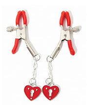 Load image into Gallery viewer, Sexy AF Nipple Clamps - Red Heart Charms
