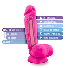 Load image into Gallery viewer, Blush Au Naturel Pound - Realistic 8.5 Inch Long Sensa Feel Dual Density Dildo - 2&quot; Thick - Flexishaft Bendable Body - Strap On Compatible Suction Cup Hands Free Play Sex Toy for Men Women - Neon Pink
