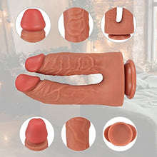 Load image into Gallery viewer, Anfei Realistic Double Dildos, Dual Layer Silicone Adult Toys with Suction Cup, Sex Toys for Masturbation
