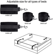 Load image into Gallery viewer, Bed Restraints for Adult Couple Bed Straps Ties up Wrist Tight Bondaged Restraints BDSM Set on Bed Adjustable Handcuff Ankle 4 Cuff Sexy Accessories for Women SM Toys Sex Playing Game
