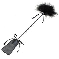 Love Flirting Whip with Feather Tickler Leather Hand Spanking Slapper