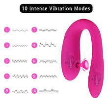 Load image into Gallery viewer, Couple Vibrator, Remote Control Clitoral and G-Spot Stimulator, Rechargeable Wearable Vibrator with 10 Powerful Vibration and Suction, Adult Sex Toy for Sexual Fun (Rose Red)
