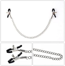 Load image into Gallery viewer, Malipa Adjustable Metal Nipple Clamps 33993 Necklace Entertainment Chain Clip for Women/Man Non-Piercing Nipplerings Clip On Nipple Rings Decorative Clip for Clothing Accessories- (Large), Black
